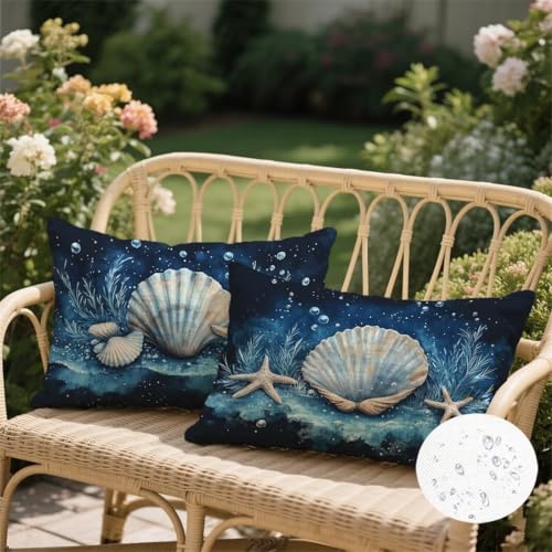 Housse de coussin 40x60 imperméable anti tache pour canapé de terrasse