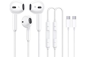USB C Earbuds: Wired In-Ear Headphones Noise Cancelling Comfort Fit for iPhone, Samsung, and More