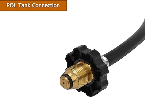 Miniatura 6 de only fire Regulador vertical de propano de dos etapas, con manguera de propano de conexión NPT × POL de 5 pies 14 "