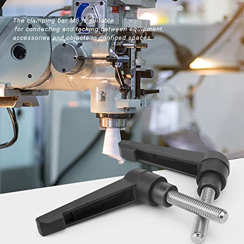 KINHARD Klemmhebelgriff, 2 Stück Schwarz Klemmhebel M8 Klemmschraube Edelstahl, Robust und Rostbeständig, Verstellbarer Griff, zum Verbinden und Feststellen von Schrauben