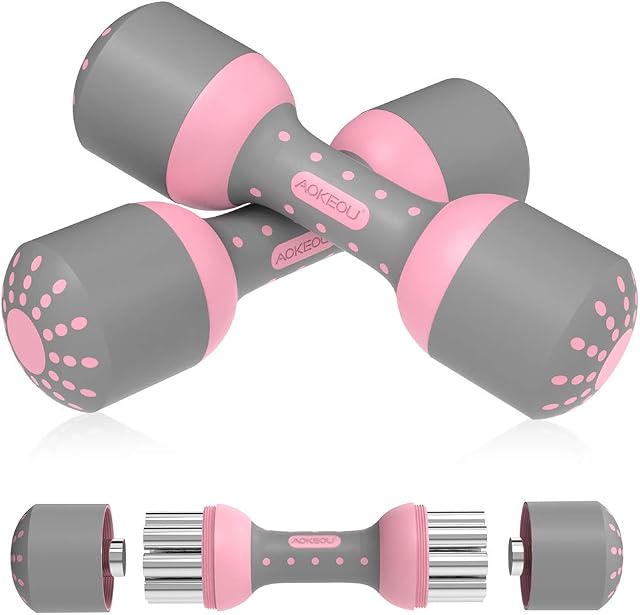 Adjustable Dumbbell Weights Pair,2kg 5kg x 2 Adjustable Dumbbell Set for Men and Women with Anti-Slip Handle, Home Office Gym Workout Fitness Exercise Training