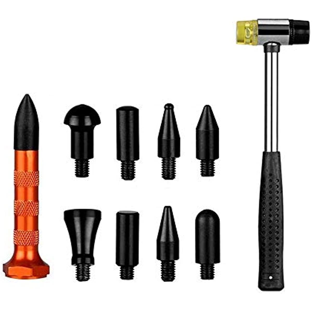 Paintless Dent Removal Tools with Rubber Hammer 10Pcs Dent Repair Tool Kits, Auto Body DIY Dent Fix Tools Tips Dent Removal Pen Tools