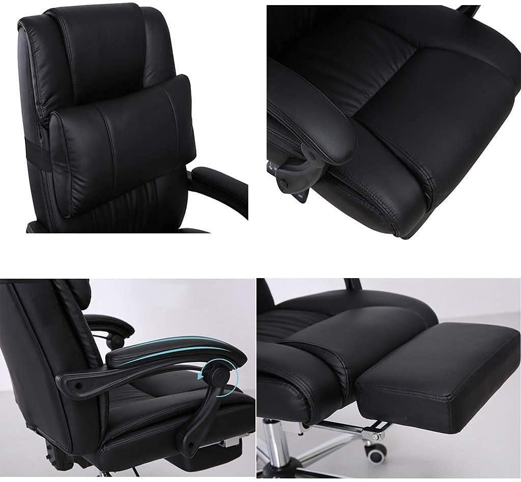 Sedia da Ufficio ergonomica in Pelle PU con Schienale Alto per Computer Executive Racing Boss Home Comfort(