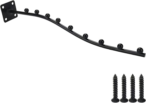 Miniatura 3 de 4 piezas de percha ondulada en cascada para montaje en pared, perchero para ropa, trajes, 9 cuentas, gancho de exhibición de ropa con tornillos para