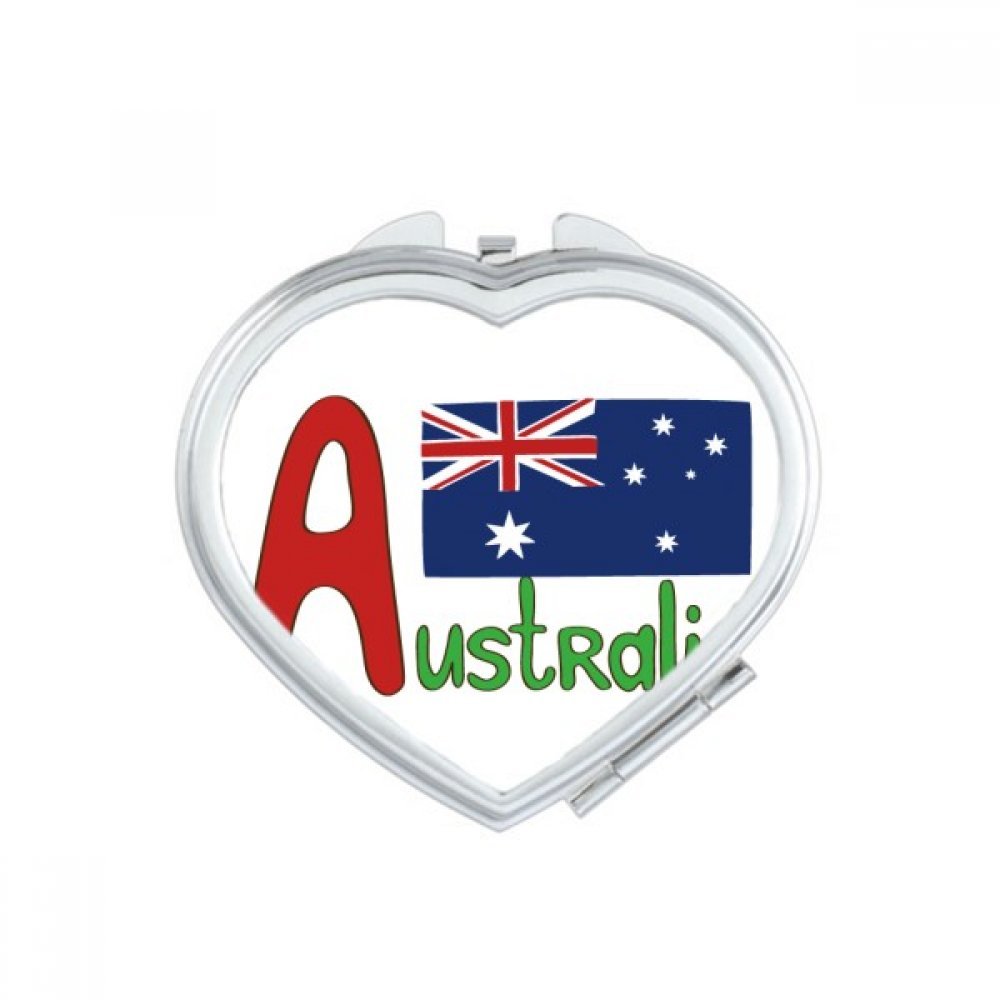 Miroir de poche Australie en cœur format compact pour maquillage