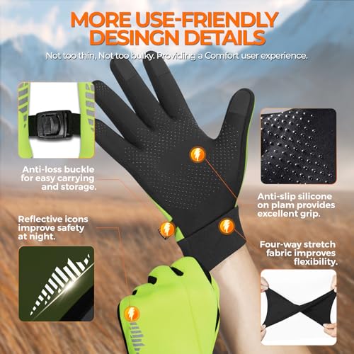 Image of rivmount Winter Gloves Women Men, Cold Weather Touch Screen Liner Glove, Windproof 3-Layers, for Running, Cycling, Biking, Hiking, Driving