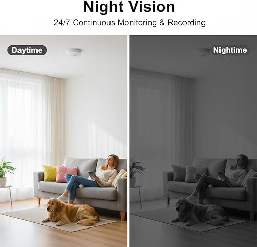 Miniatura 6 de Cámara de seguridad WiFi 1080P FHD con visión nocturna, batería incorporada de gran capacidad, montaje en techopared, alarma de detección de