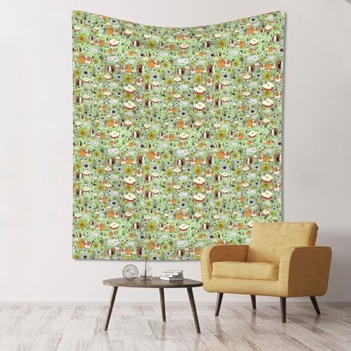 Tapisserie cochon d'Inde SHuWeiD habillage mural chambre sans clou