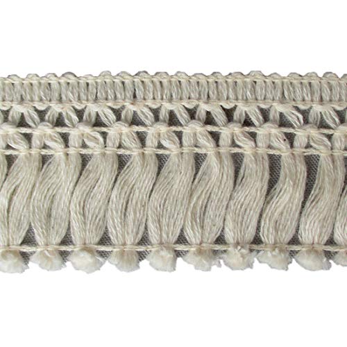 Trimscraft 1-1/2 Inches 4CM Wide Cotton Tassel Fringe in Beige Pack of 10 Yards
