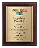 Awards4U Appreciation Award Plaque 8x10 - Add a Custom Logo - Personalize Now!