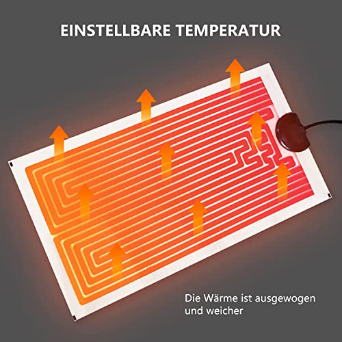 2pcs Heizkissen für Glasbehälter, Aquarienheizkissen, verstellbares Heizkissen für Reptilien mit Temperaturregelung für Reptilien, Schlangen, Spinnen, Raupen, Eidechsen, Geckos (7W)