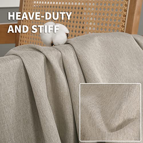 Bgment Linen Textured 100% Blackout Curtains For Bedroom, Rod Pocket Double Layers Thermal Insulation Room Darkening Curtains With Liner For Living Room, 2 Panels, 52 X 63 Inches, Linen Color #TOP1