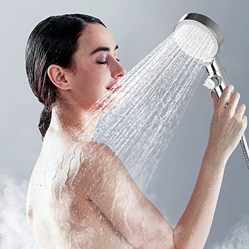 High Pressure Shower Head With Pause Mode, 5 Settings Handheld Showerhead Sprayer With 59" Stainless Steel Hose, High Flow Bathroom Handheld Showerhead Replacement #TOP5