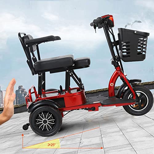 3-Wheel Mobility Scooter, Folding Lightweight Electric Scooters, Travel Power Wheelchair With Removable Large Capacity Storage Basket For Elderly, Adults,Blue #TOP2