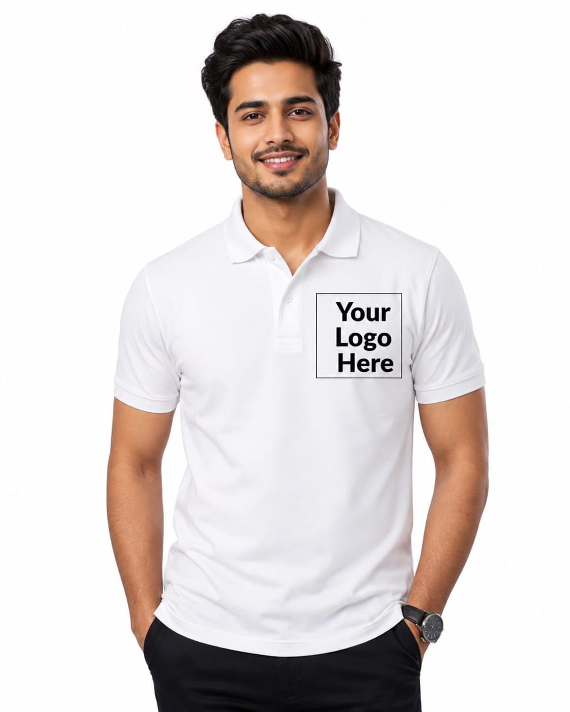 tunicart Customized Logo Polo T-Shirt for Men & Women – Personalized Company Branding Tee | Polo Matty Collar Neck Half Sleeve Staff Uniform & Team Event White-picture-44