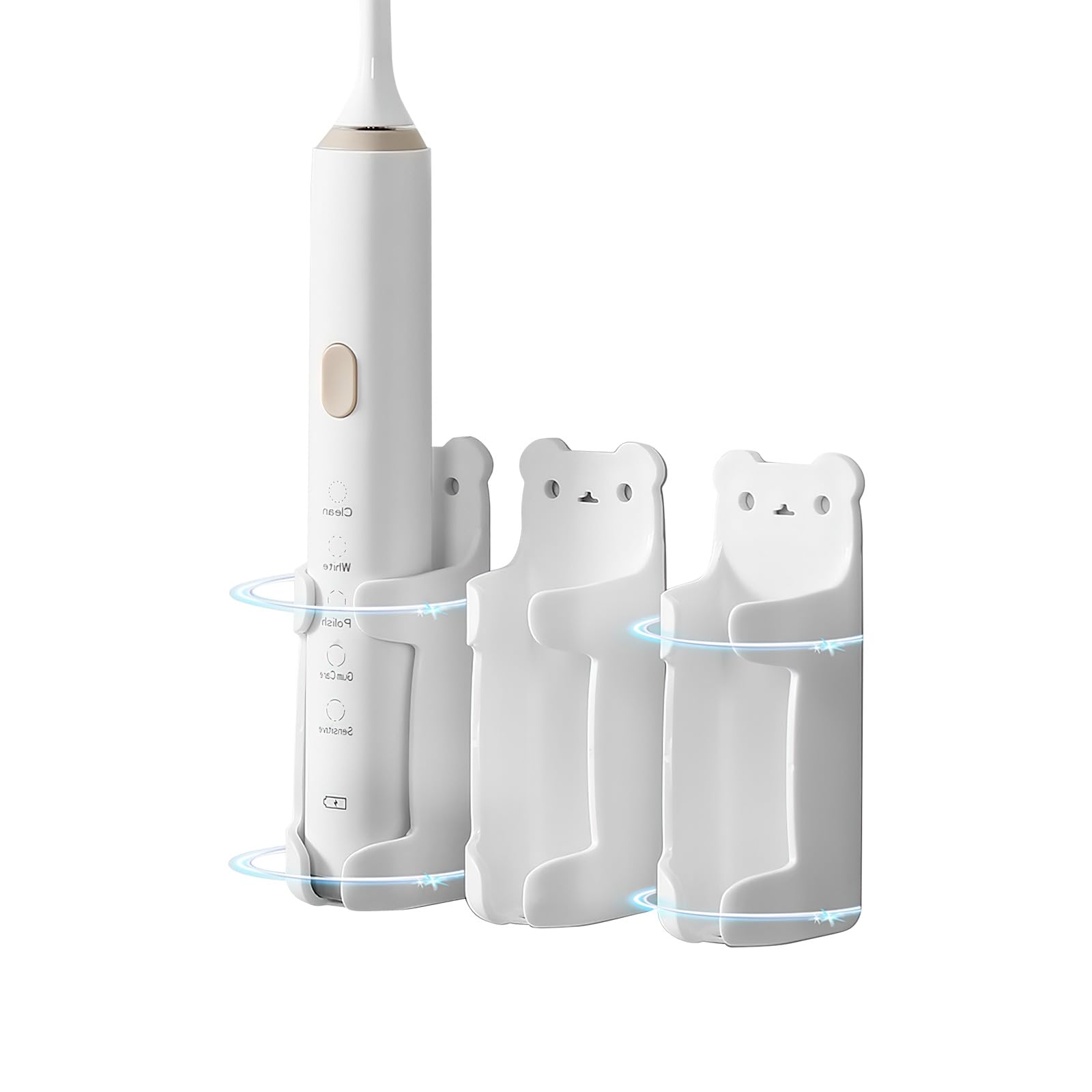 BCMCZCDC Electric Toothbrush Holder 1 Packs, Upgraded Strong Adhesive Electric Toothbrush Holder Wall Mounted, Stand Toothbrush Organizer for Bathroom (Universal), White