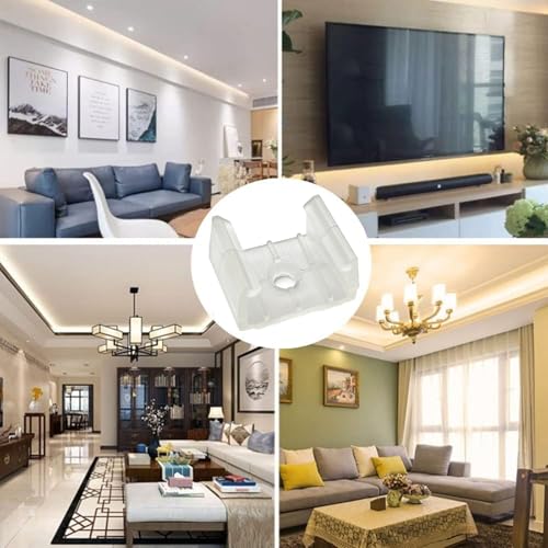 Image of Ginyrerd 120Pcs Led Strip Light Clips Neon Mounting Clips 10 /13 /16Mm Size Make The Neon Signs Flexible Light Strip Fixing Card (C.16Mm /0.63Inch), White