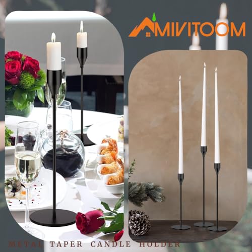 Mivitoom Set of 3 Black Candle Holders,Taper Candle Metal Candle Stand Holder - Elegant Candlestick Holders for Home Party Living Room, Dinners Decoration - Cosy Home Interiors Mivitoom Set of 3 Black Candle Holders,Taper Candle Metal Candle Stand Holder - Elegant Candlestick Holders for Home Party Living Room, Dinners Decoration - Image 7