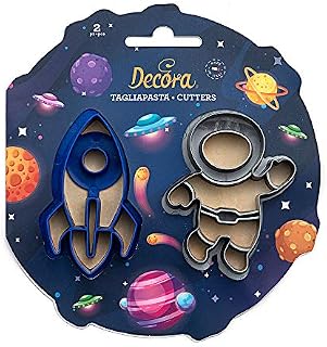 DECORA 0255054 Space Plastic Cookie Cutters Set of 2, Plastica