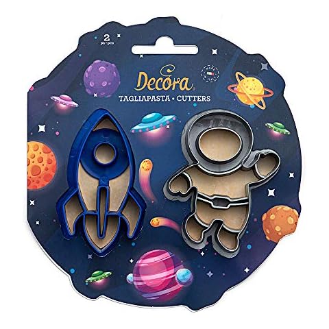 DECORA 0255054 Space Plastic Cookie Cutters Set of 2, Plastica Cover