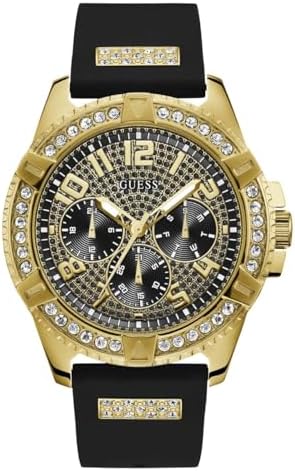 GUESS Men's Quartz Watch with Analog Display and Silicone Strap W1132G1