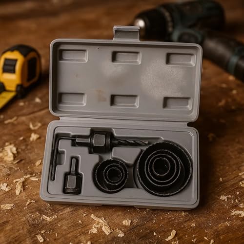 Image of WULF Professional Hole Saw Set (18 Pcs) | High Carbon Steel Hole Cutter Kit for Wood, Plastic & Metal | Ideal for Cutting Corn Hole Boards, Air Ducts, Ceiling Lights, Speakers & Carpentry Work