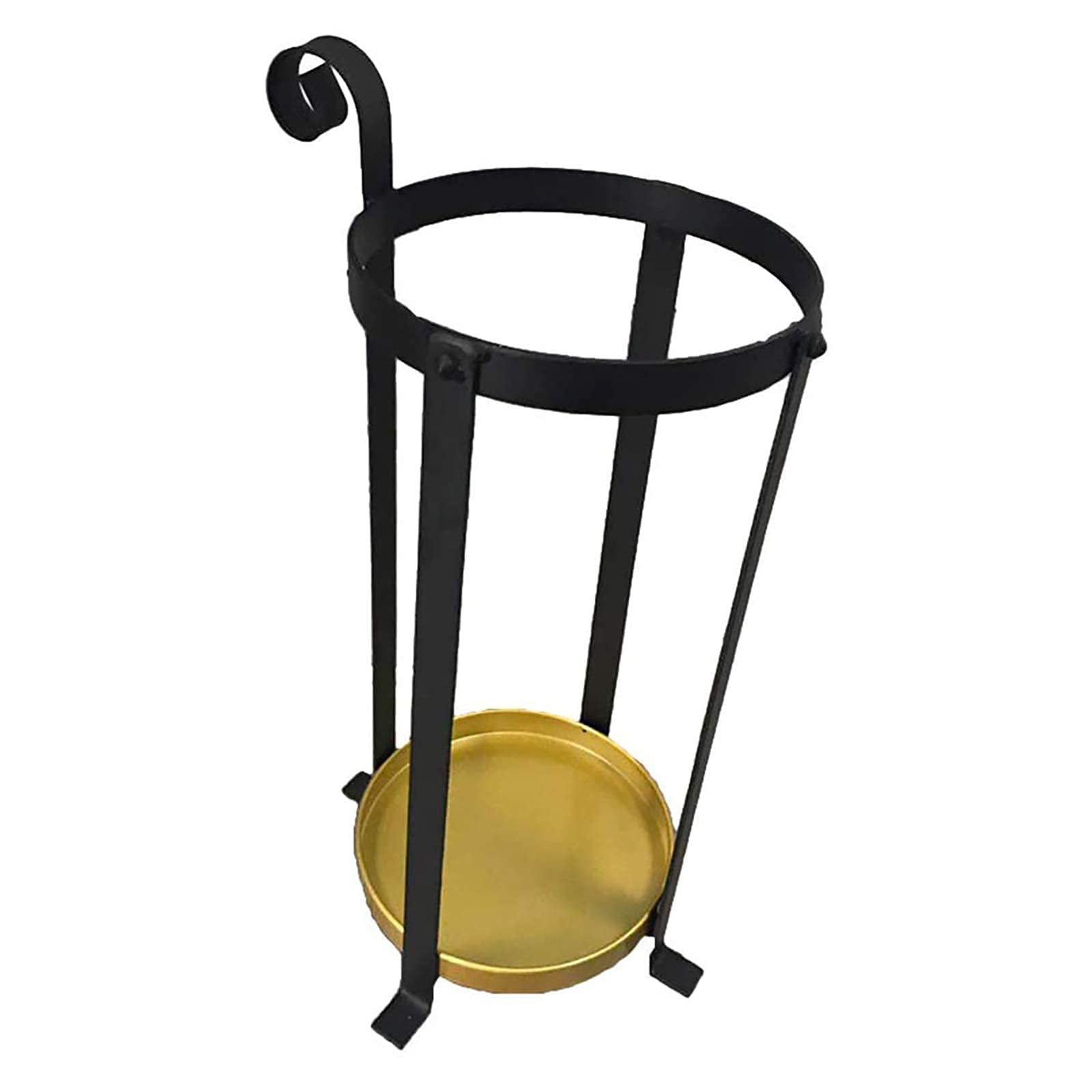 Porte-parapluies en métal vintage autoportant avec bac de récupération d'eau amovible pour l'entrée