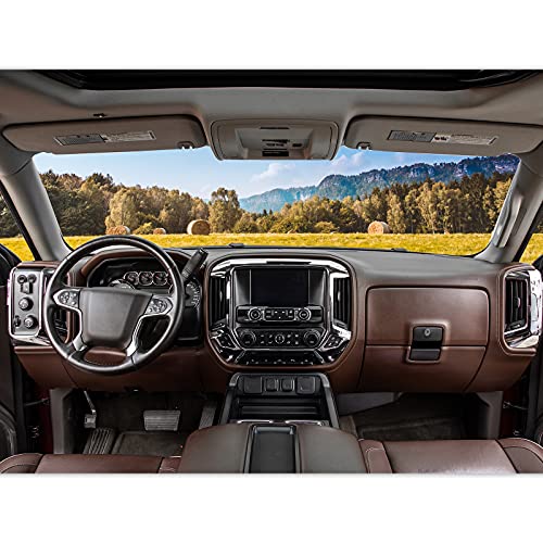 Rt-Tcz For Silverado Dash Panel Trim Cover For Gmc Sierra Chevy Silverado 2014-2017 Chrome Interior Accessories 4Pcs #TOP1