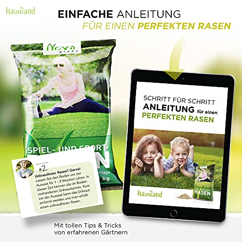 Premium Rasensamen schnellkeimend 1kg = 30-40m² Rasen | dürreresistent, robust, tiefgrün | Ideal für Neuansaat und Nachsaat | Rasensaat Grassamen Sport und Spiel - Image 8