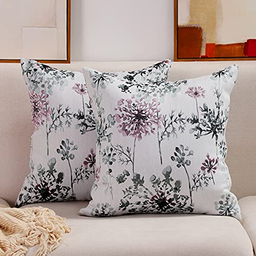 COFEDE Kissenbezüge, 45 x 45 cm, Wildblumen-Muster, weich, dekorativ, quadratisch, 45 x 45 cm, für Sofa und Schlafzimmer Cover