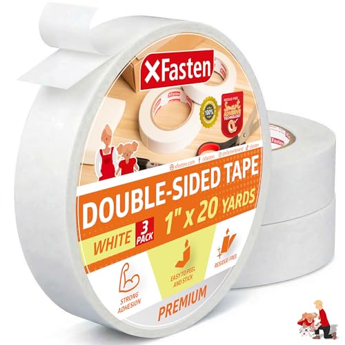 Ruban adhésif double face amovible Xfasten 2,5 cm fixation temporaire lot
