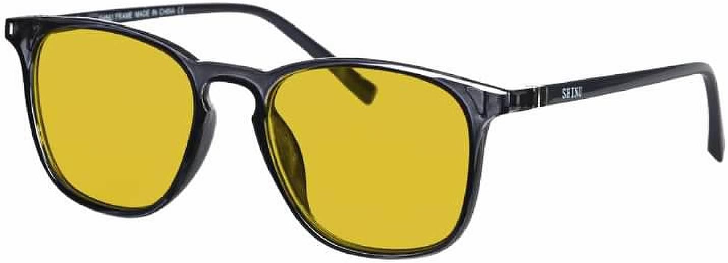 SHINU Mens/Womens Lightweight PC Frames Anti-Blue Light Computer Readers Gaming Glasses and Driving Anti-fatigue Sunglasses
