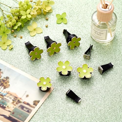 Image of Frienda 6 Pcs Daisy Flower Air Vent Clip Accessories Air Conditioning Outlet Clip Car Freshener Dashboard Accessories Charm Car Inter Decor(Green)