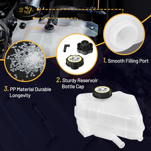 SYKRSS Engine Coolant Reservoir Tank 603-381 Compatible with Fiesta 2011-2019 1.6L EcoSport 2013 1.0L Replace BE8Z8A080A SK603381 BE8Z8100A Coolant Expansion Recovery Reservoir Overflow Tank with Cap by SYKRSS - Image 2