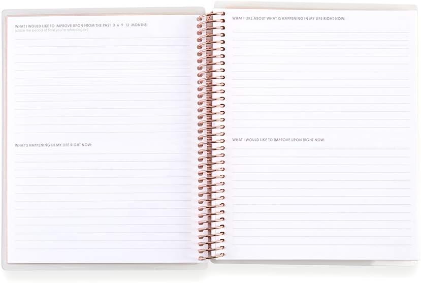 Erin Condren 7" x 9" Prompted Vision Journal - Turquoise Changeable Cover w/Platinum Coil. Vision Spreads, Lined, Dot grid, Sketchbook pages w/ 160 Pages, 80 Sheets of 80# Mohawk Paper