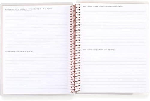 Miniatura 3 de Erin Condren Diario de visión prompted de 7 x 9 pulgadas, cubierta intercambiable turquesa con bobina de platino. Hojas de visión, forrado,