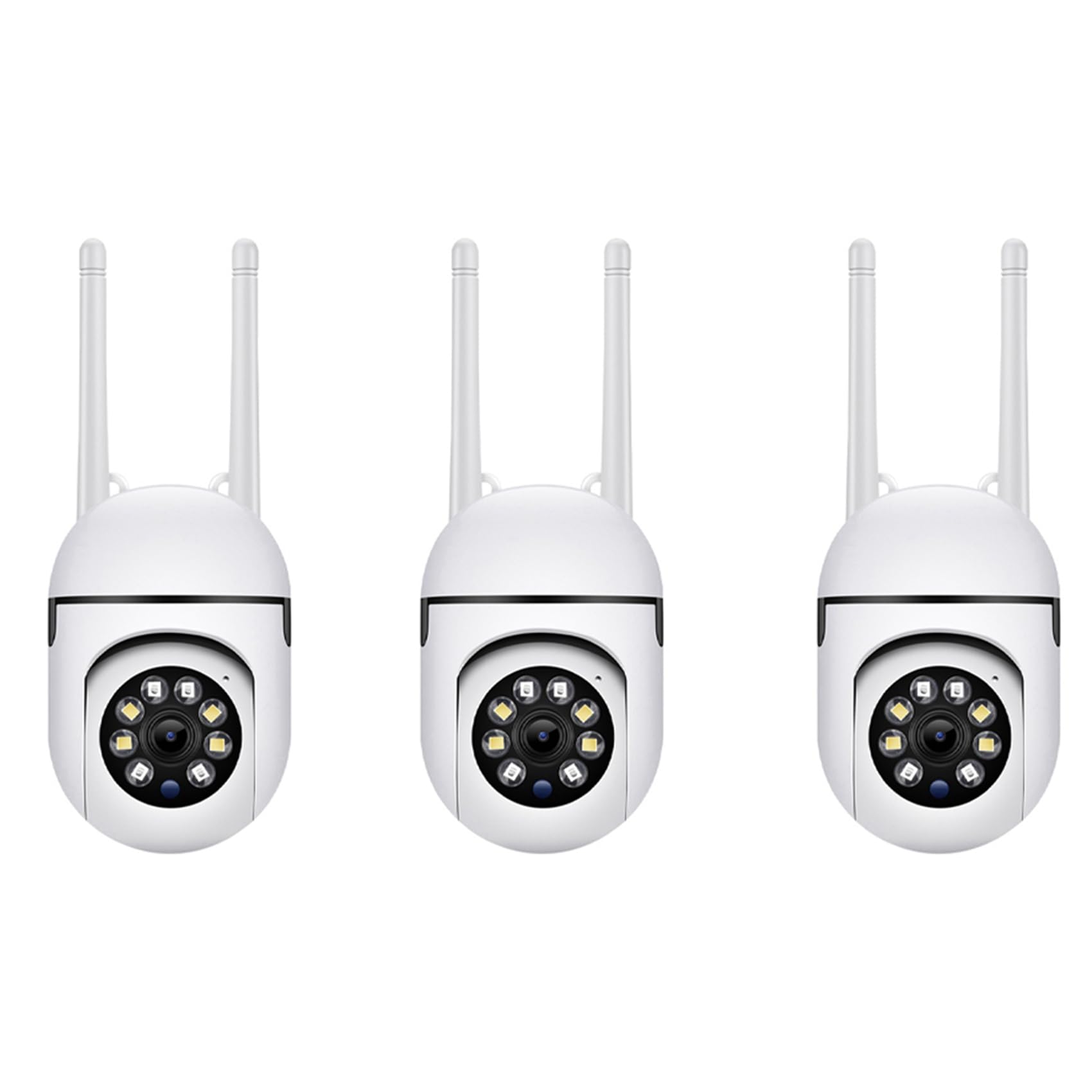 Jnchdghwa White 3X, 2.4Ghz Wifi Cameras 1080P Dome Surveillance Cameras 360° View, 2-Way Audio
