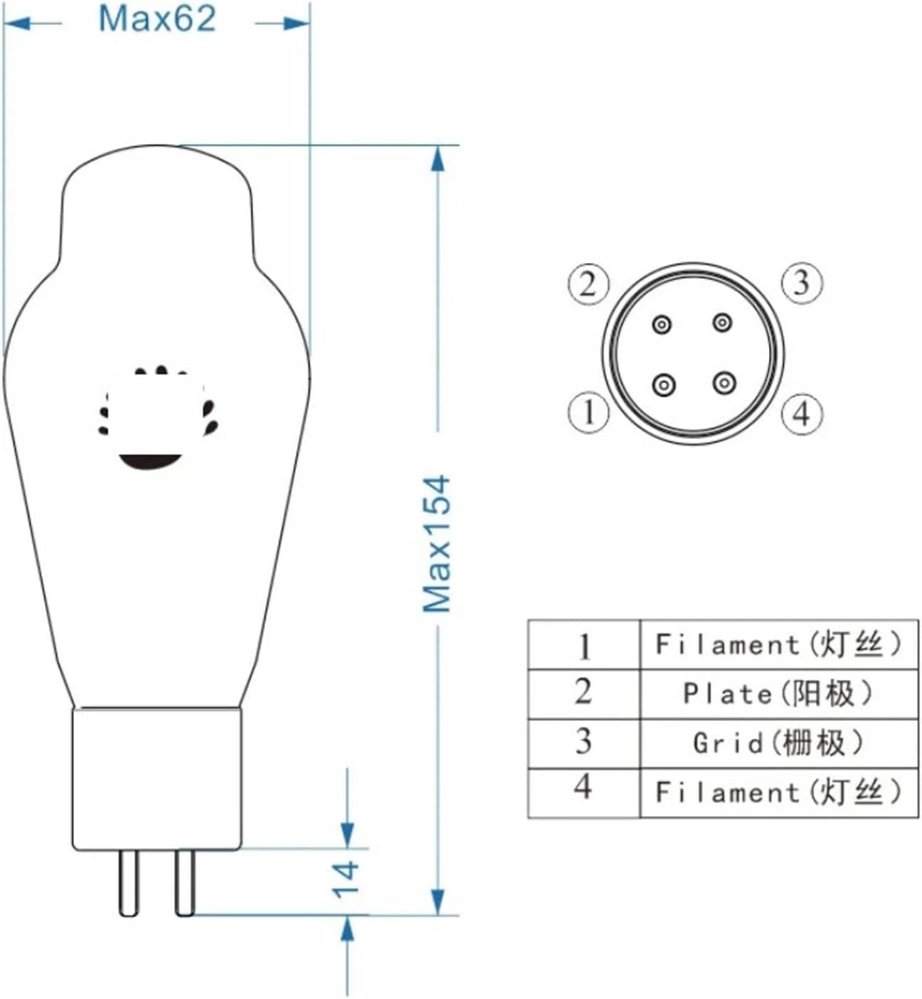 2A3C 2A3 vacuum tube amplifier kit HIFI(4pcs Matched Quad)