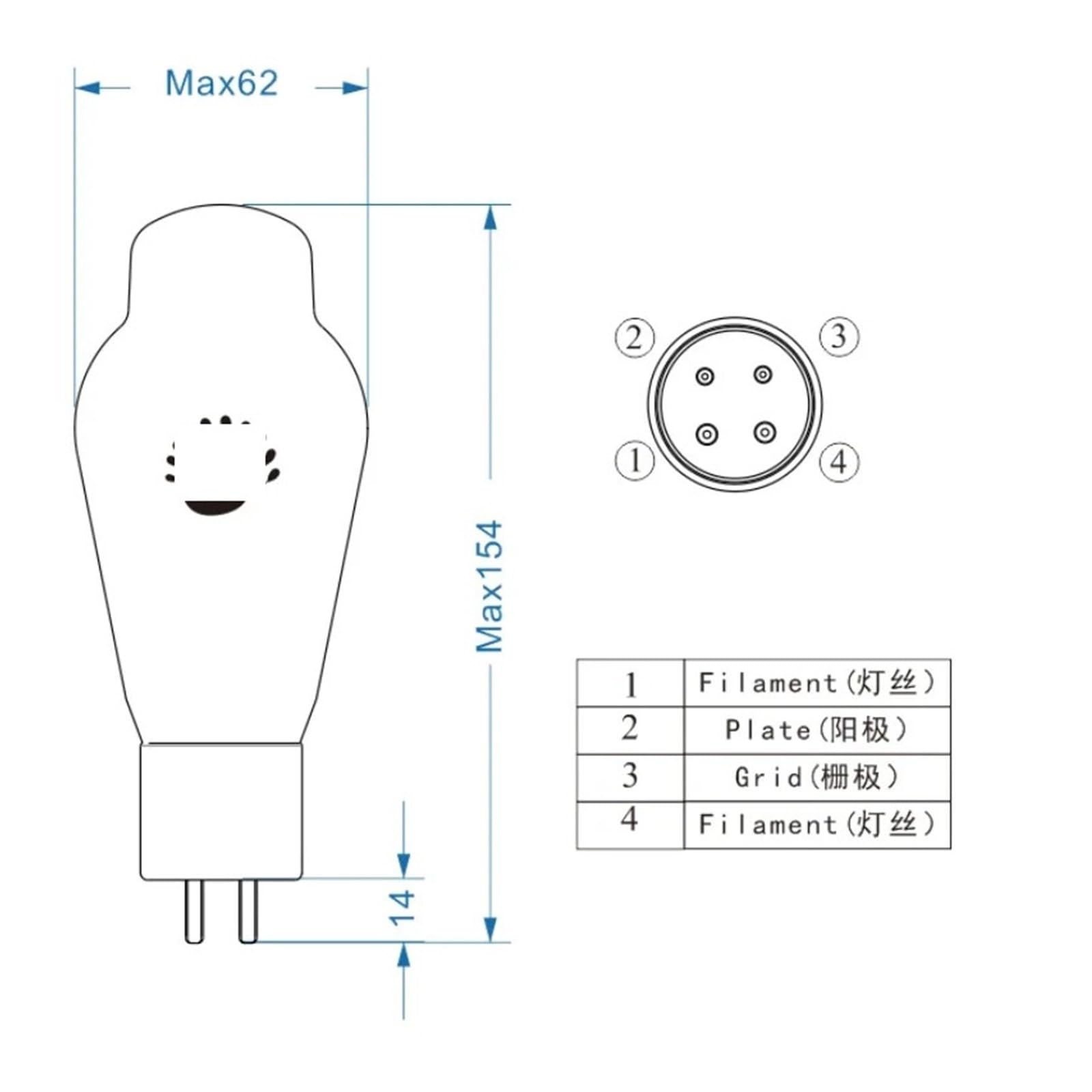 LHXEQJAM 2A3C 2A3 Vacuum Tube Amplifier kit HiFi(4pcs Matched Quad)