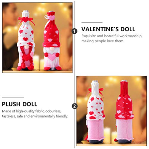 ABOOFAN 2 Peças de Gnomos de Páscoa Enfeites de Gonk Tampas de Garrafas de Vinho de Pelúcia Decoraçõ