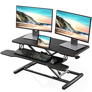 FITUEYES Height Adjustable Standing Desk 36” Wide Sit to Stand Converter Stand Up Desk Tabletop Workstation for Laptops…