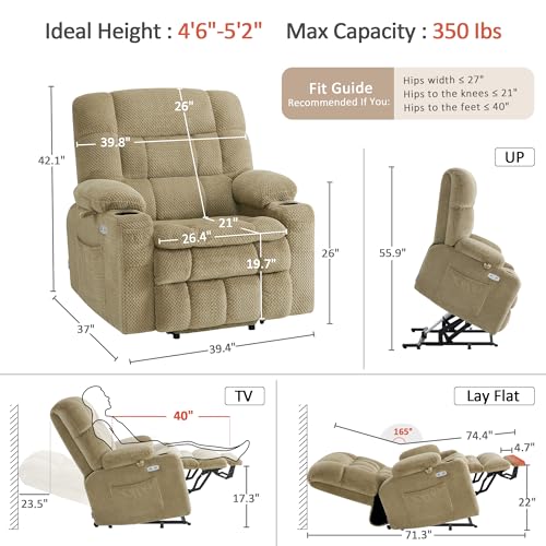 Image of MCombo Dual Motor Power Lift Recliner Chair for Elderly R7894 (Small-Wide)