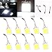 Qasim® COB 48-SMD LED Panel Lámpara de techo de coche, lectura interior, luz de placa, techo de techo, lámpara de mapa con adaptadores BA9S T10 Festoon (Pack de 10)