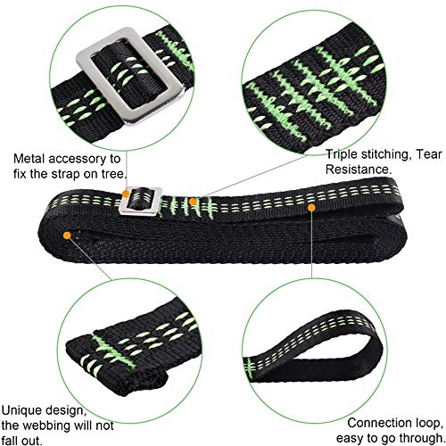 Hammock Straps (12Ft) X 2 Suspension System With Carabiners, Easy Adjustable Extender Hanging Tree Straps, Holds 2200Lbs Heavy Duty No Stretch Nylon Camping Straps-Storage Bag Included! #TOP3