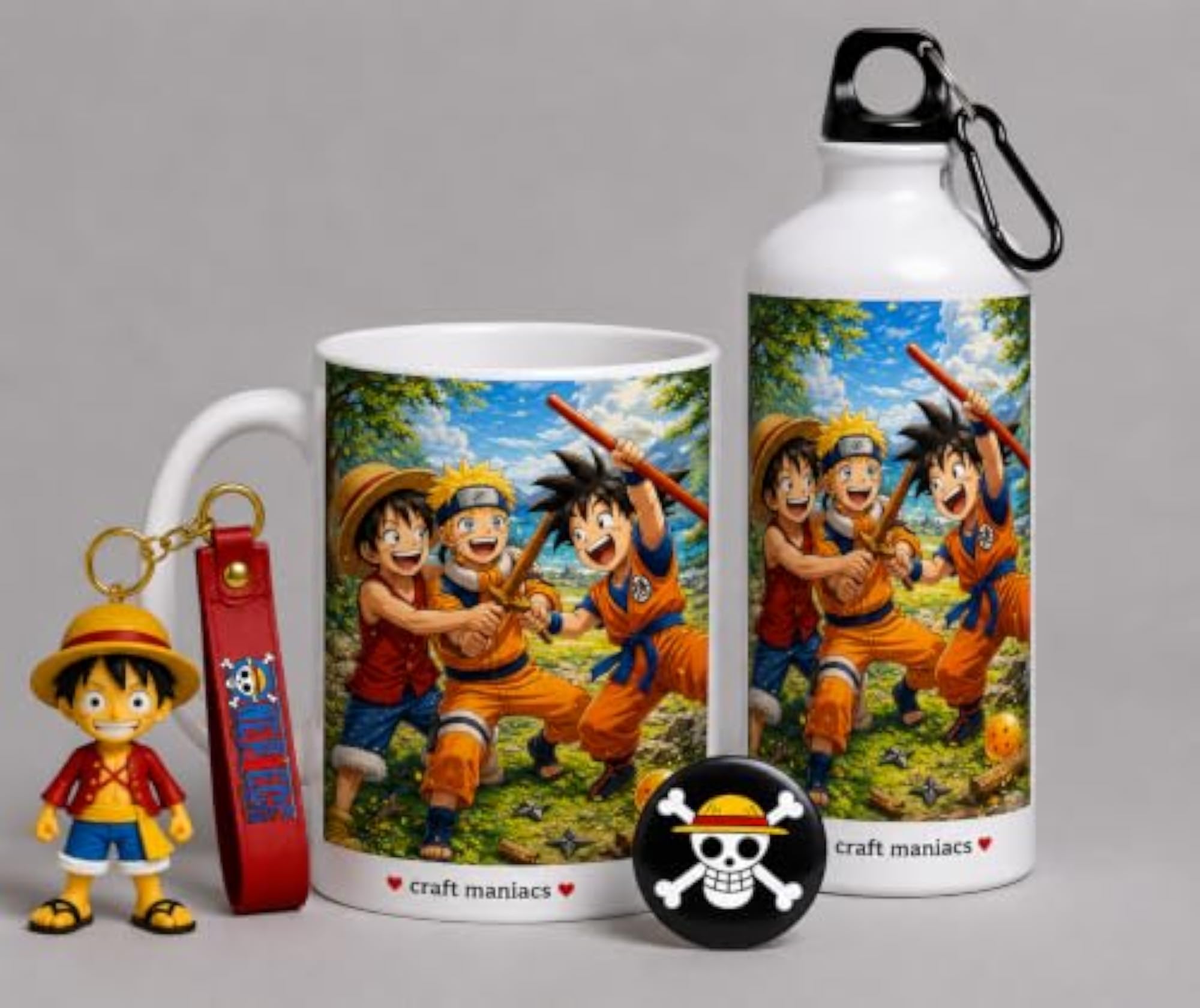 Anime Heroes Mug & Sipper Bottle Combo, Cute Gift Set