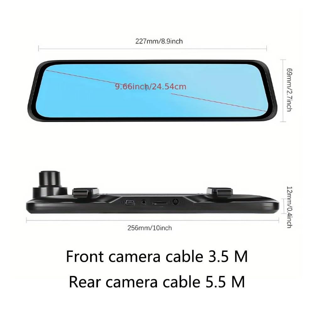 Specchietto Dash Cam Telecamera, per Jeep Avenger 2023-2025 2026 Doppia Lente Registratore di Guida Schermo Touch Monitor Retrovisore Accessorio