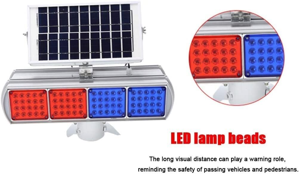 Feux d'avertissement, Clignotant Solaire, Stroboscope de Circulation Rouge et Bleu