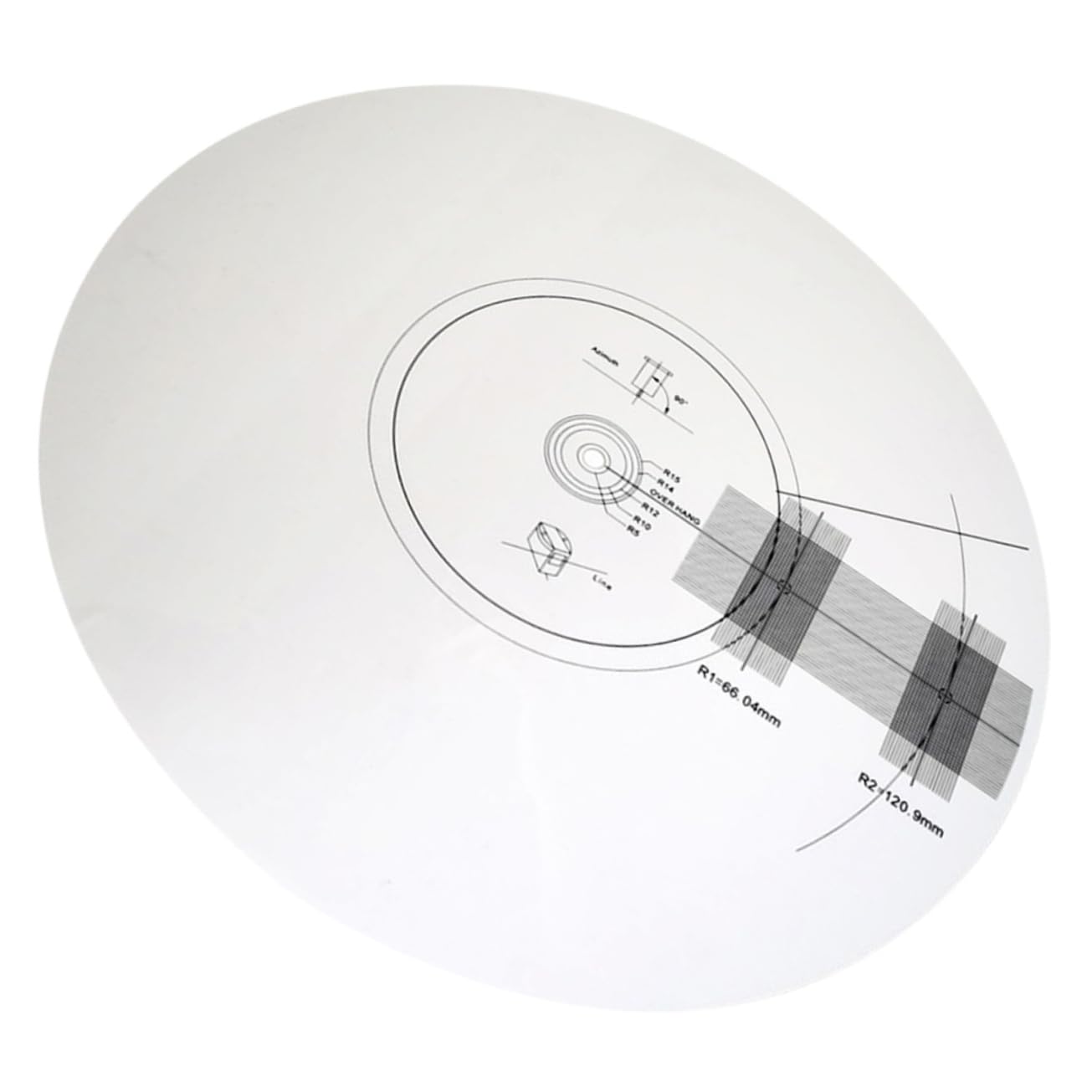 SHINEOFI Piastra di Calibrazione del Disco in Vinile Strumento di Regolazione per Giradischi Accessorio per Allineamento del Pickup Misuratore della Distanza del Giradischi Tappetino Goniom