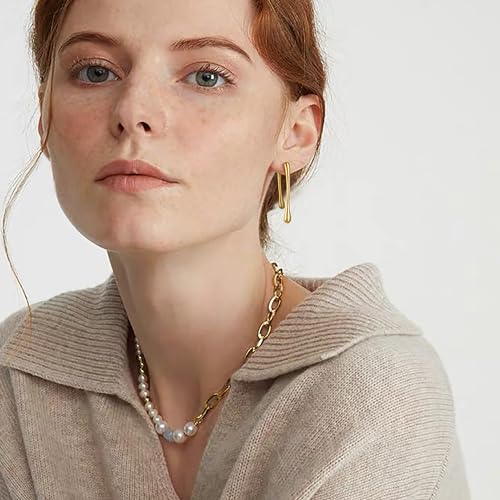 FANZE Gold Dangle Drop Earrings for Women Front Back Earring 925 Sterling Sliver Post Hypoallergenic Trendy Jewelry Gift for Party Prom Wedding Graduation Valentine Chrismas4