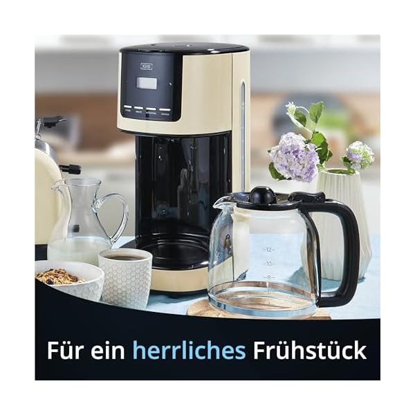 KHG Kaffeeautomat Grau Glas 17,5cm B x 36,5cm H automatische Abschaltung nach ca.30 Minuten,Kanne und Filterhalter spülmaschinengeeignet,Einschaltbar – Bild 3